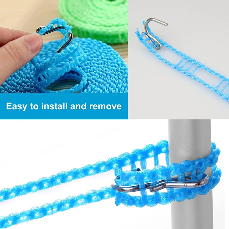 Portable Clotheslines 3/5/8/10M Windproof Nylon Clothes Line Rope  Fence-Type Clothesline Drying Quilt Rope Clothesline Outdoor - AliExpress