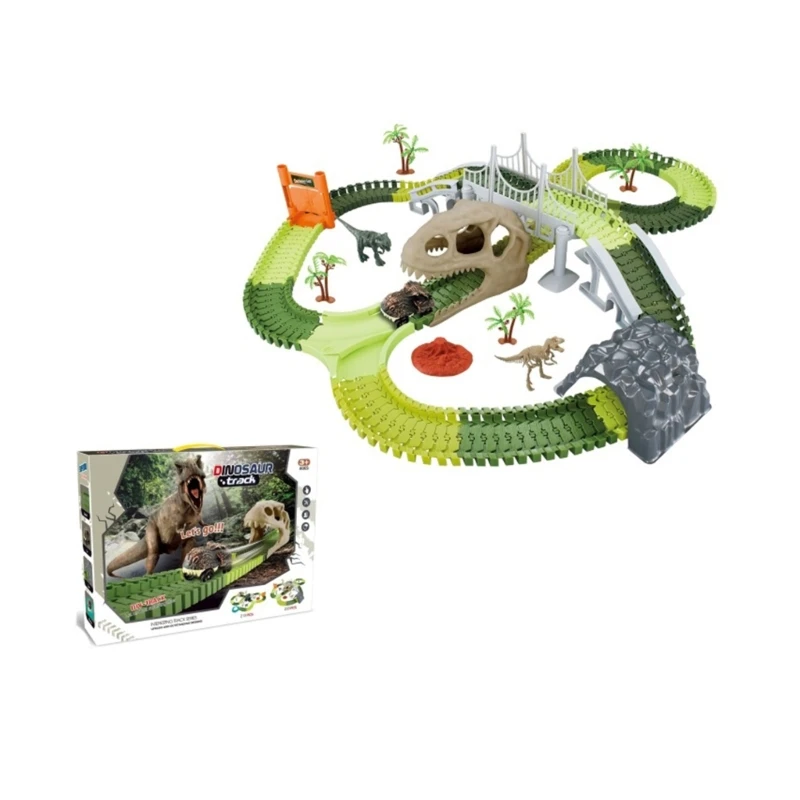 

Creative Dinosaur Race Car Track Toy Assembly Track Car Toy Kids Birthday Gift