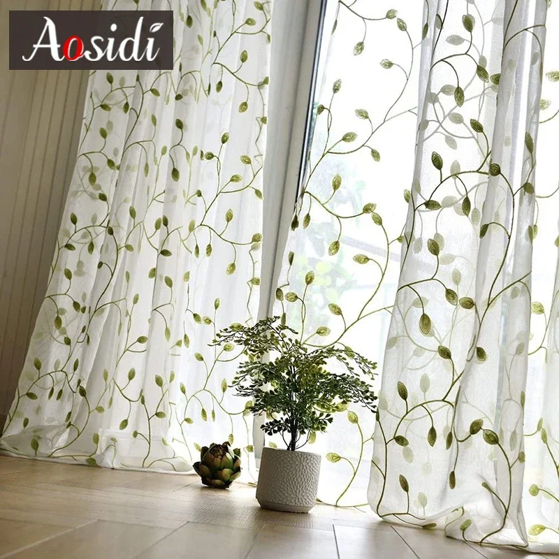 Embroidered Tulle Sheer Curtains Living Room Bedroom Children Window Curtain Ready-made Drapes Cortinas Rideaux sheer curtains window curtains decor curtains embroidered curtains