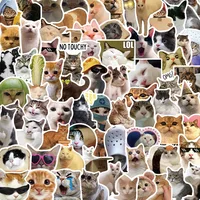 10/50/100pcs Funny Cute Cat MEME Animals Stickers Kawaii Decals Scrapbooking Notebook Luggage Laptop Skateboard Sticker Toy 1