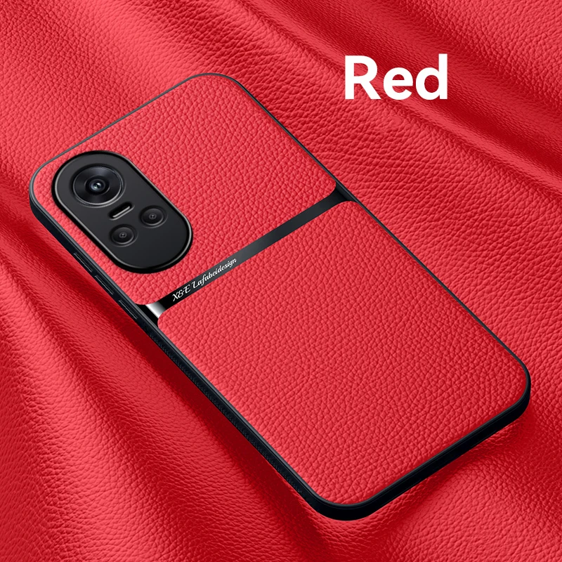 Luxury Solid Color Leather Phone Case - Shockproof Soft Back Cover
