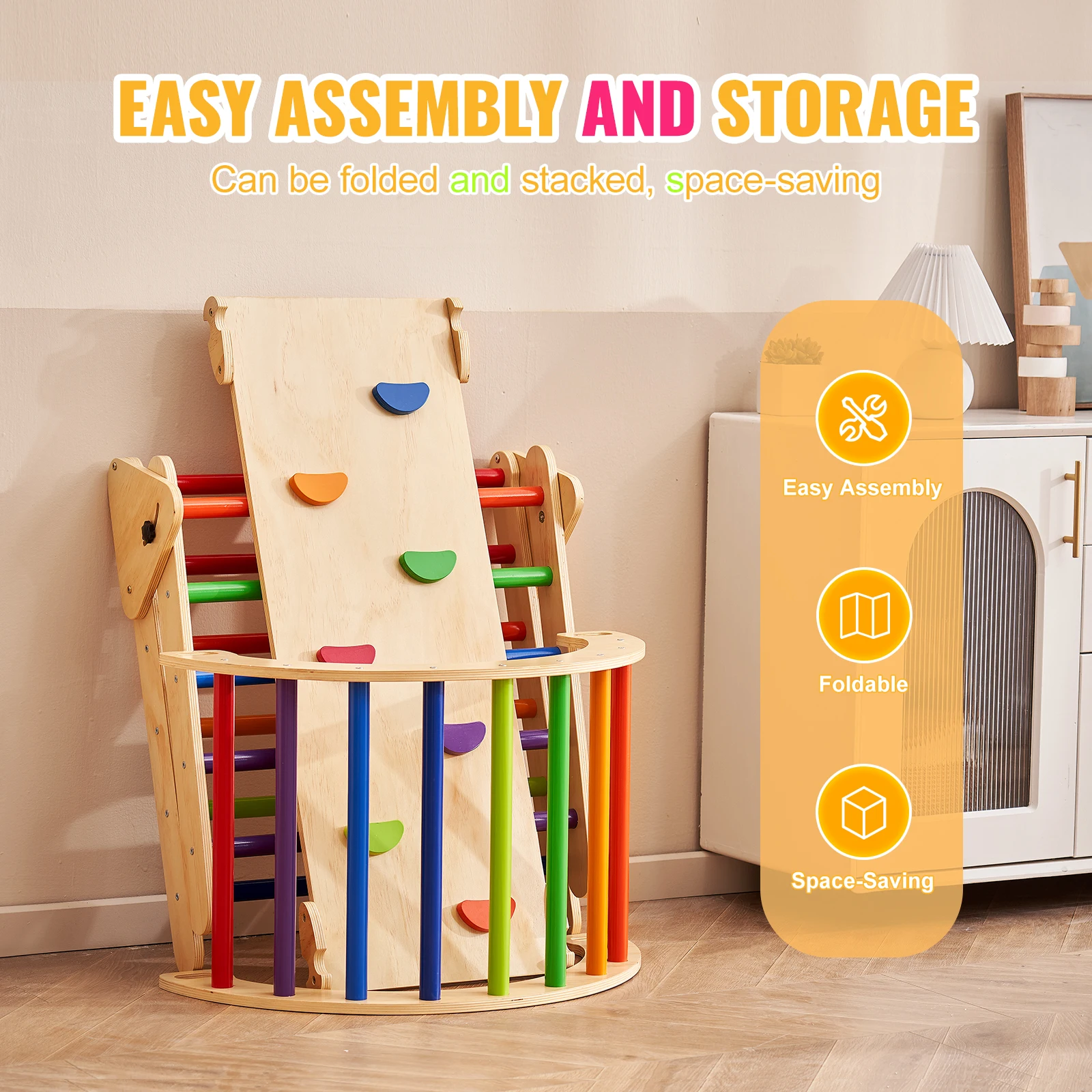 Wooden Toddler Climbing Set for Indoor Play