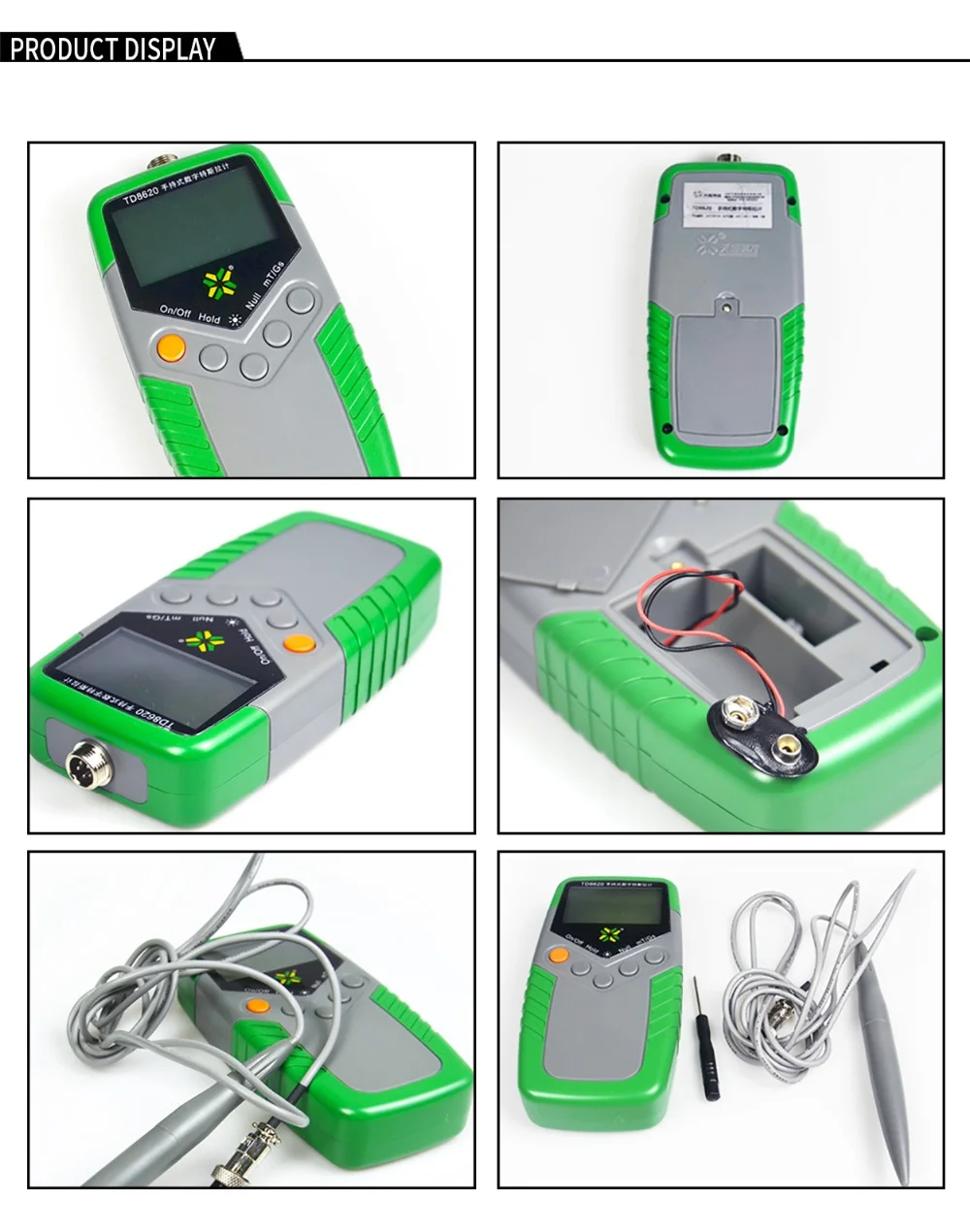 2% TD8620 Permanent Magnet Gauss Meter Handheld Digital Tesla Meter Magnetic Flux Surface Magnetic Field Test 2 Accuracy