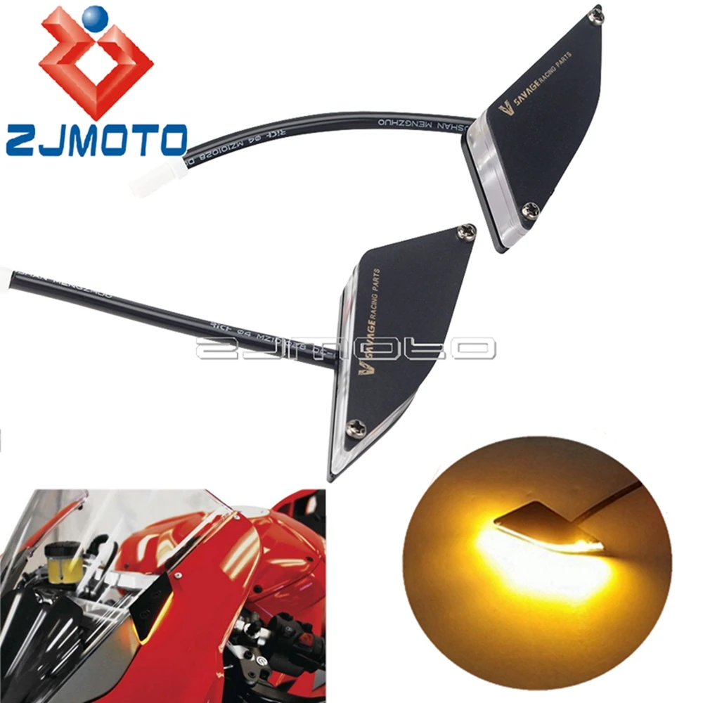

Motorcycle LED Fornt Mirror Block Off Turn Signal Light 12V/0.84W Rear Fender Plate Blinker Lamp For Ducati Panigale V4 2018-21