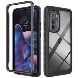 Durable Hybrid Shockproof Phone Case with Dual Layer Protection - Moto Edge 2022 (Black)