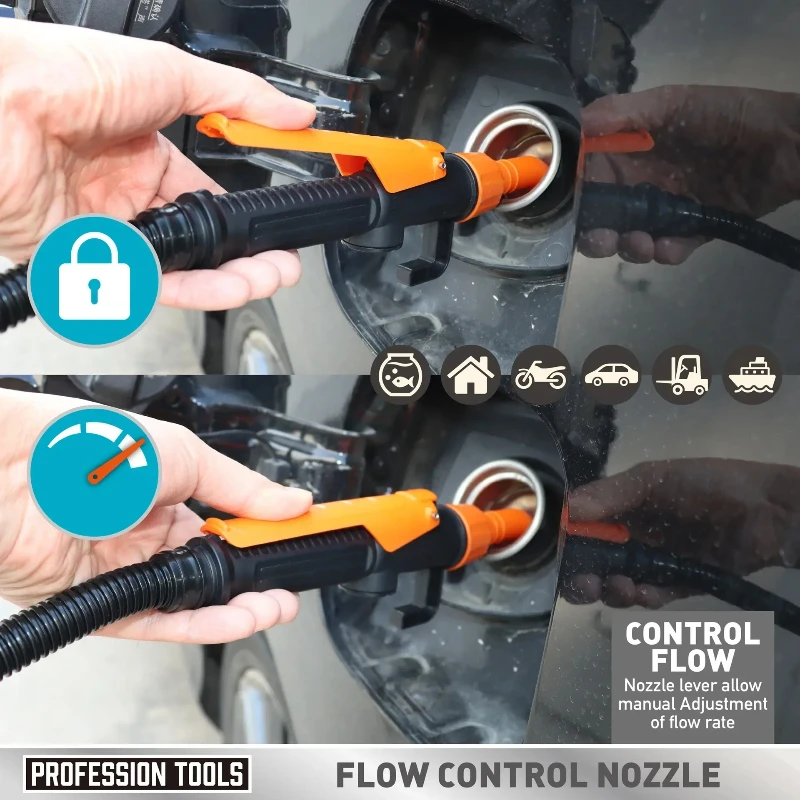 Electric Transfer Pump for Gas Car Portable Battery Powered Transfer Pump Equipment with Gun Mouth for Fuel Oil Gas Water Petrol