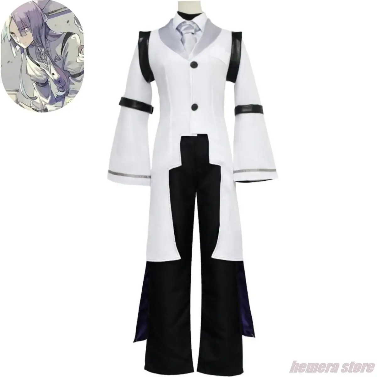 

Anime Bungou Stray Dogs 4th Sigma Cosplay Costume Wig Detective Uniform White Long Coat Adult Man Woman Carnival Christmas Suit