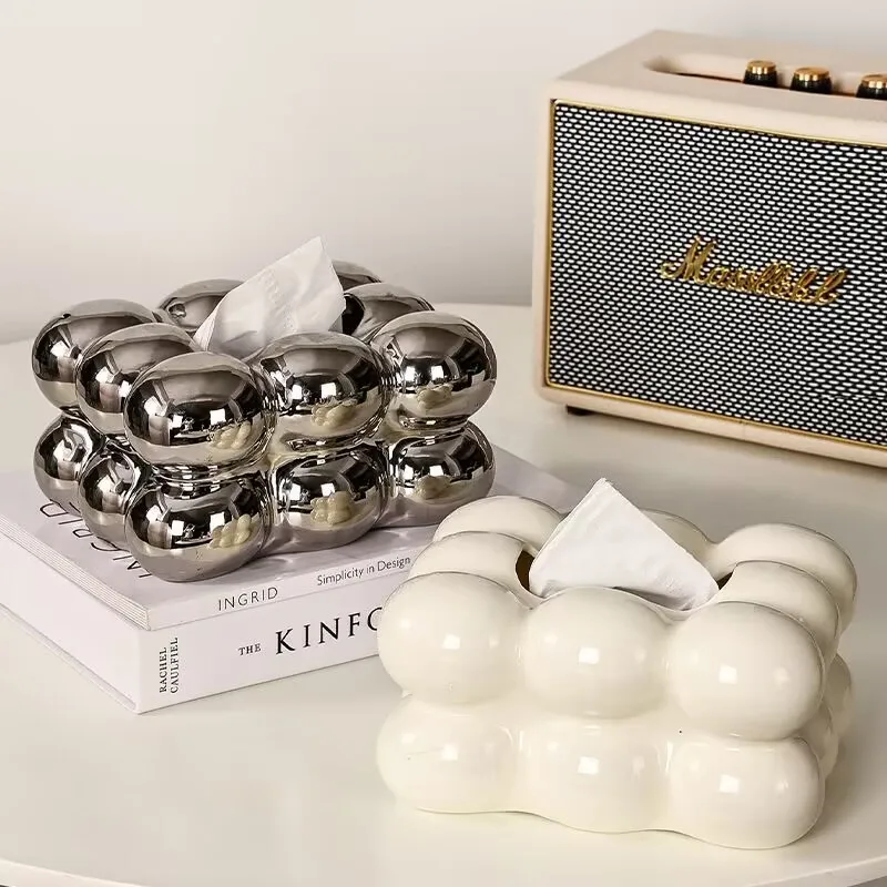 

Роскошная коробка для бумажных салфеток из хлопка конфетного цвета для домашней гостиной, креативный обеденный стол, керамическая коробка для бумажных салфеток, домашний декор