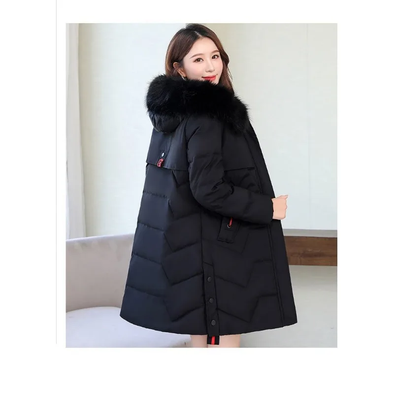 2023 New Women Down Jacket Winter Coat Female Loose Large Size Parkas Keep Warm Thick Outwear Fashion Hooded Overcoat M-4XL
