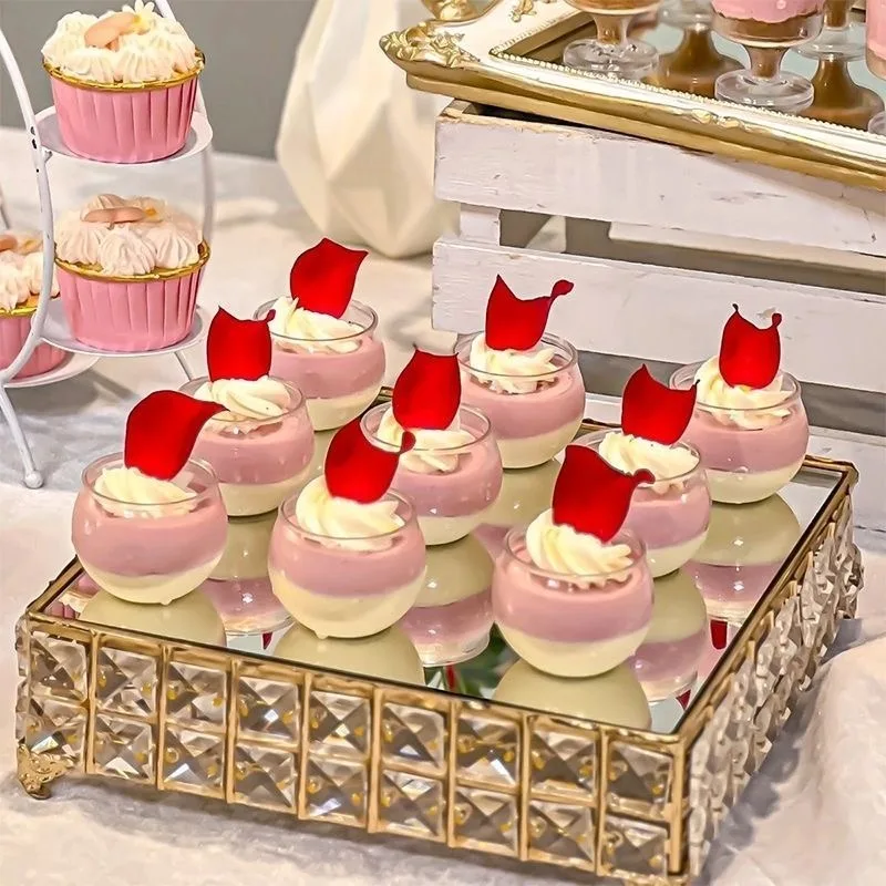 20PCS Transparent Dessert Cups Mousse Dessert Cups Party Birthday Wedding Restaurant Candy Snacks Jelly Christmas New Year plastic dessert cups dessert cups