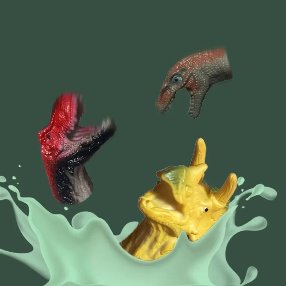 5pcs Cartoon Dinosaur Dinosaur Finger Puppet Hand Puppets Rubber Head Hand Puppet Finger Colorful