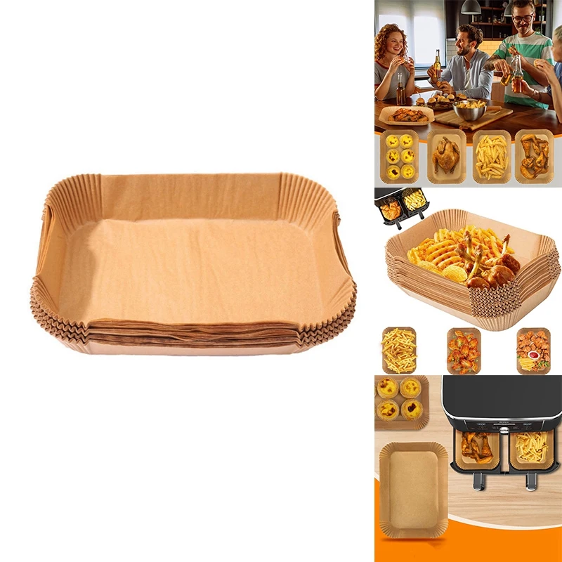 100Pcs Rettangolo Usa E Getta Accessori Per Friggitrice Ad Aria Airfryer Fodera Per Carta Da Forno Tappetino Da Forno Antiaderente Per Ninja Foodi
