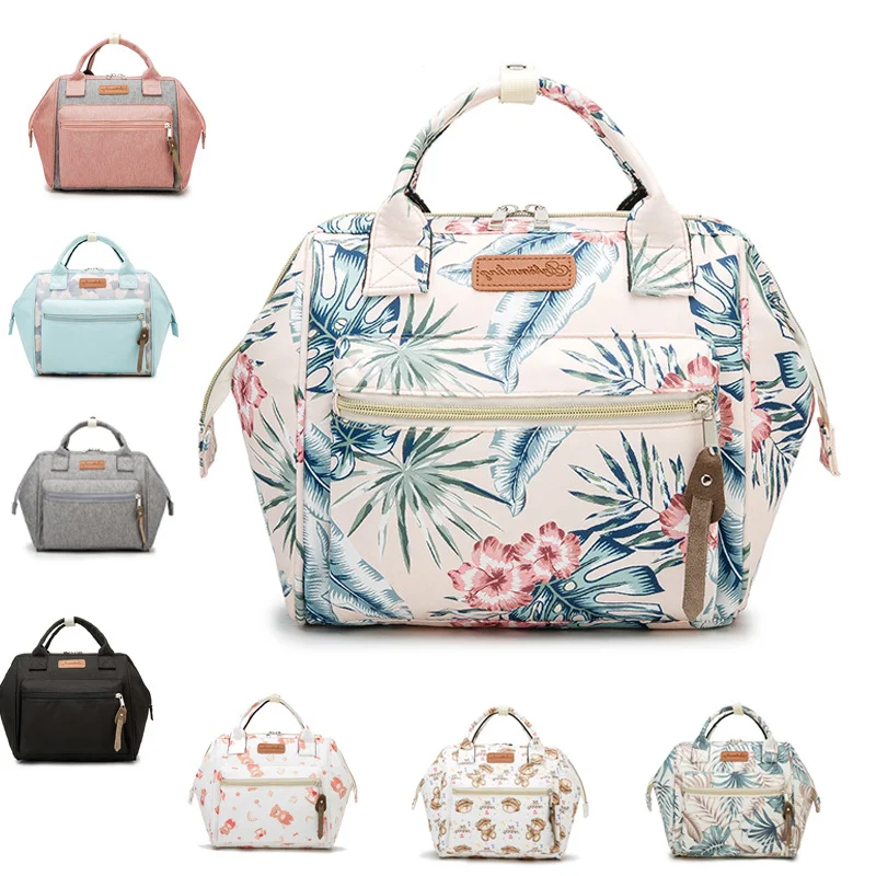 

2022 New Waterproof Multifunctional Mummy Bag Fashion Brief Women's Handbag 3-in-1 Outing Backpack Baby Nappy Storage Sac Bebe