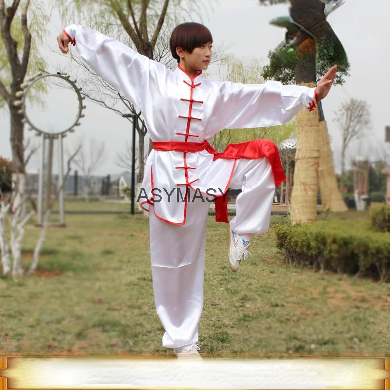 Chinese Style Traditional Tangsuit Set Men kids Tai Chi Kungfu Uniform Stage Performance Dance Custume Dragon Embroidery Outfits
