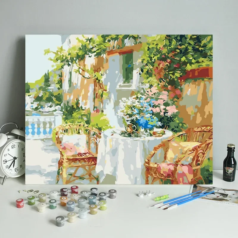 

21497-STB- Diy landscape figures and animals hand-painted digital oil painting set