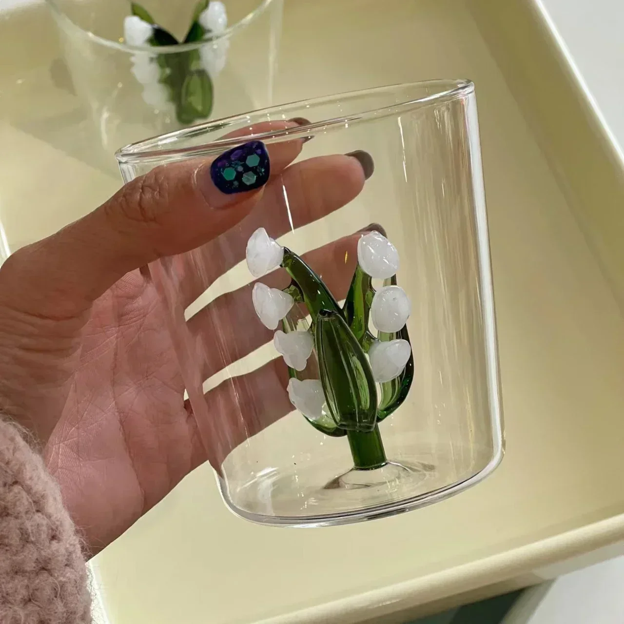 FATUBE Creative Handmade BUBBLE GLASS CUP Three-Dimensional Animal and Plant Shape Coffee Milk Drink Cute Transparent Glass Cup bubble glass cup