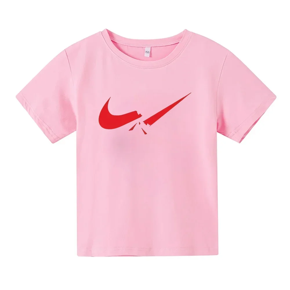 Summer Luxury Design Teen T-shirt Children's Brand Print Casual Short Sleeve Cotton T-shirt Boys Girls Baby Tee Top Kid Clothes 4