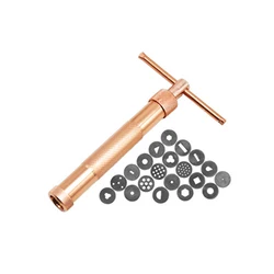 Clay and Fondant Extruder Set for Cake Sculpting and Sugar Paste Modeling (Golden)