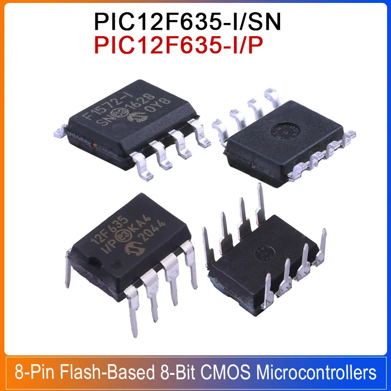 1/5/20PCS PIC12F635-I/SN SOP-8 PIC12F635-I/P DIP-8 PIC12F635 PIC 12F635 20MHZ 8-bit-flash-mikrocontroller chip