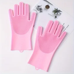 Silicone Pet Grooming & Bathing Glove for Hair Removal and Skin Protection (Pink)