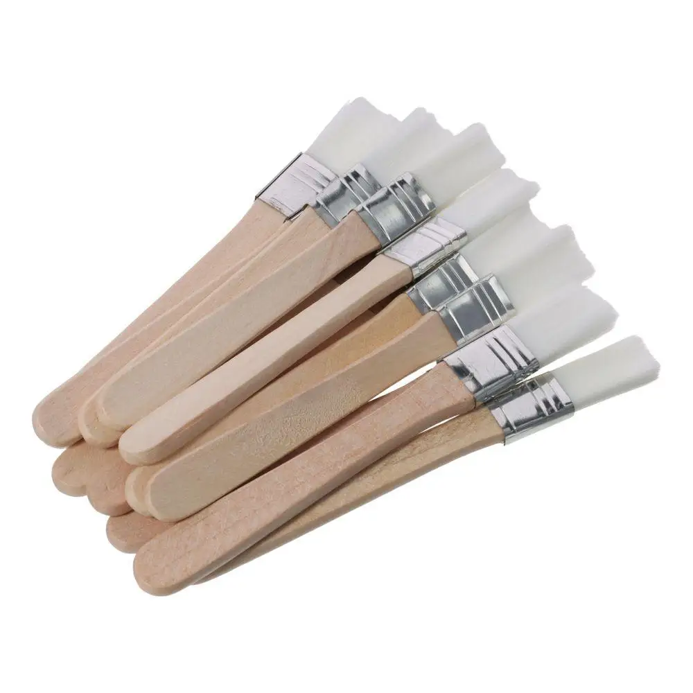 Painting Brushes 0.5" Width Small Paint Brush Nylon Bristle Wood Handle For Wall Door Cabinets Furniture 1/12Pcs