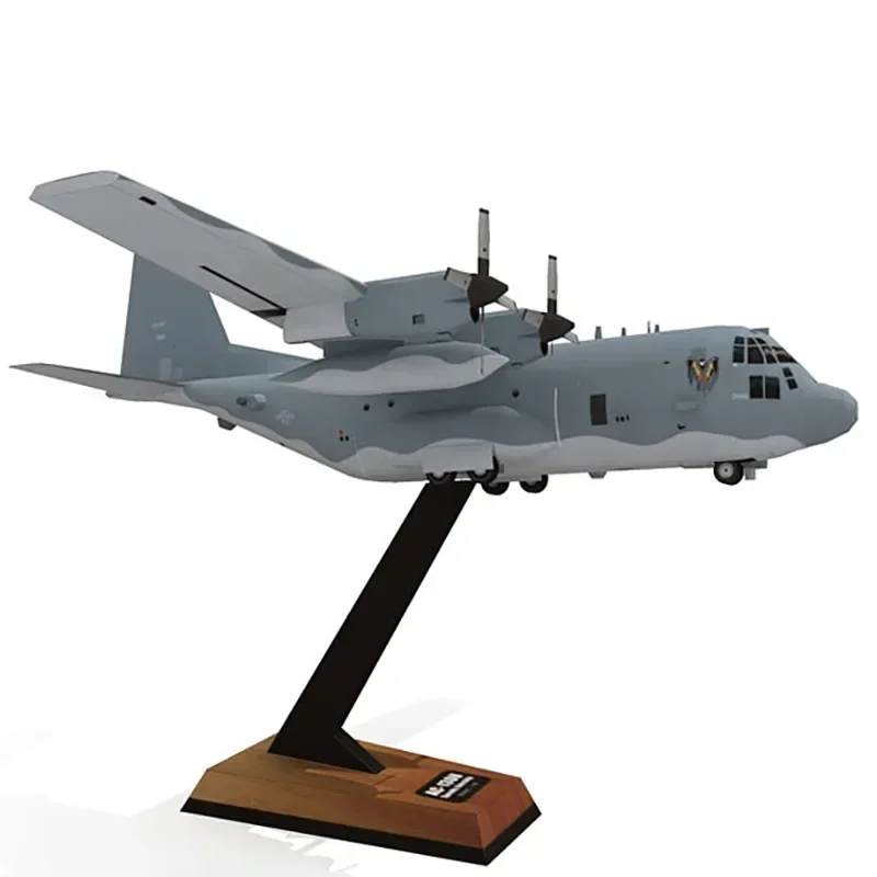 DIY AC-130U 으스스한 건쉽 공격 전투기 비행기 종이 모형, 수작업 조립, 3D 퍼즐 게임, DIY 어린이 장난감 선물, 1:100
