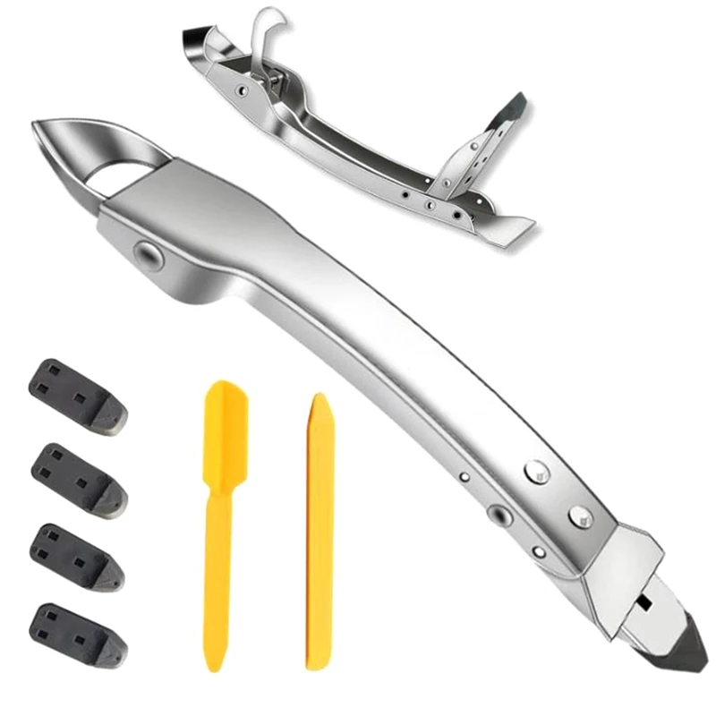 

Набор инструментов для удаления раствора из нержавеющей стали, 4 в 1, инструмент для удаления раствора плитки для кухни, ванной, пола, окна, серебристого цвета