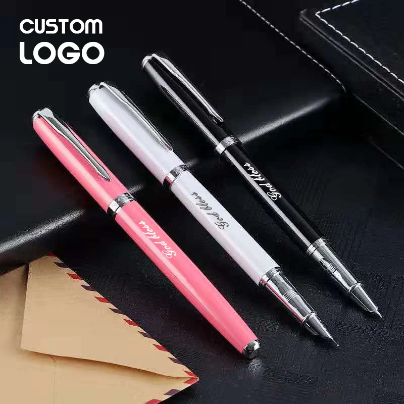 

Fashion Classic Metal Pen Personalized Customize Logo Carving Name Business Advertising Student Stationery Gift Calligraphy Pens