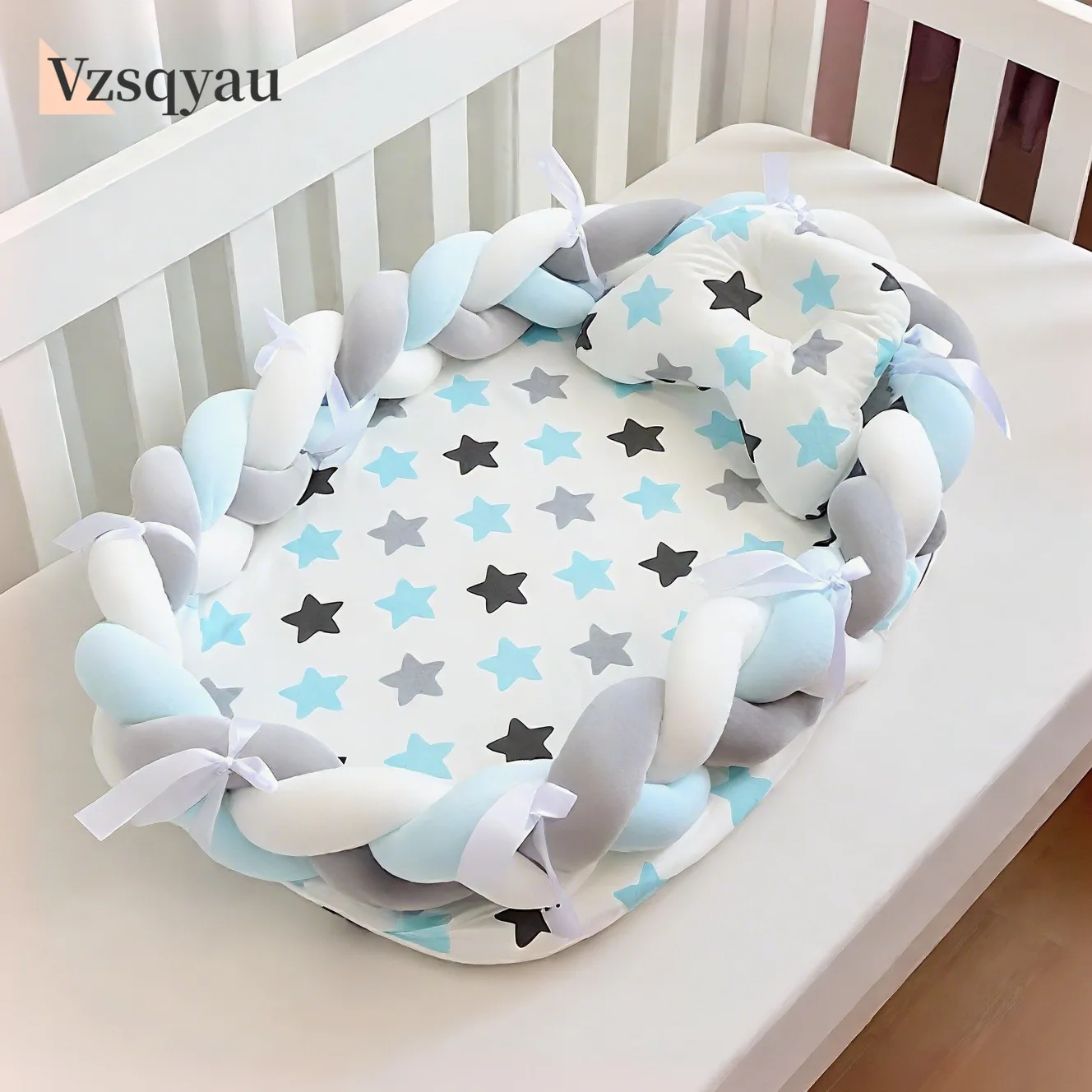 Nido per lettino per bambini, culla per neonato con recinzione, culla per paraurti, culla per bambini, per set di biancheria da letto per dormire sicuri, regali
