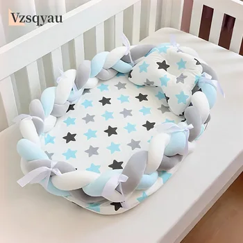 Nido per lettino per bambini, culla per neonato con recinzione, culla per paraurti, culla per bambini, per set di biancheria da letto per dormire sicuri, regali