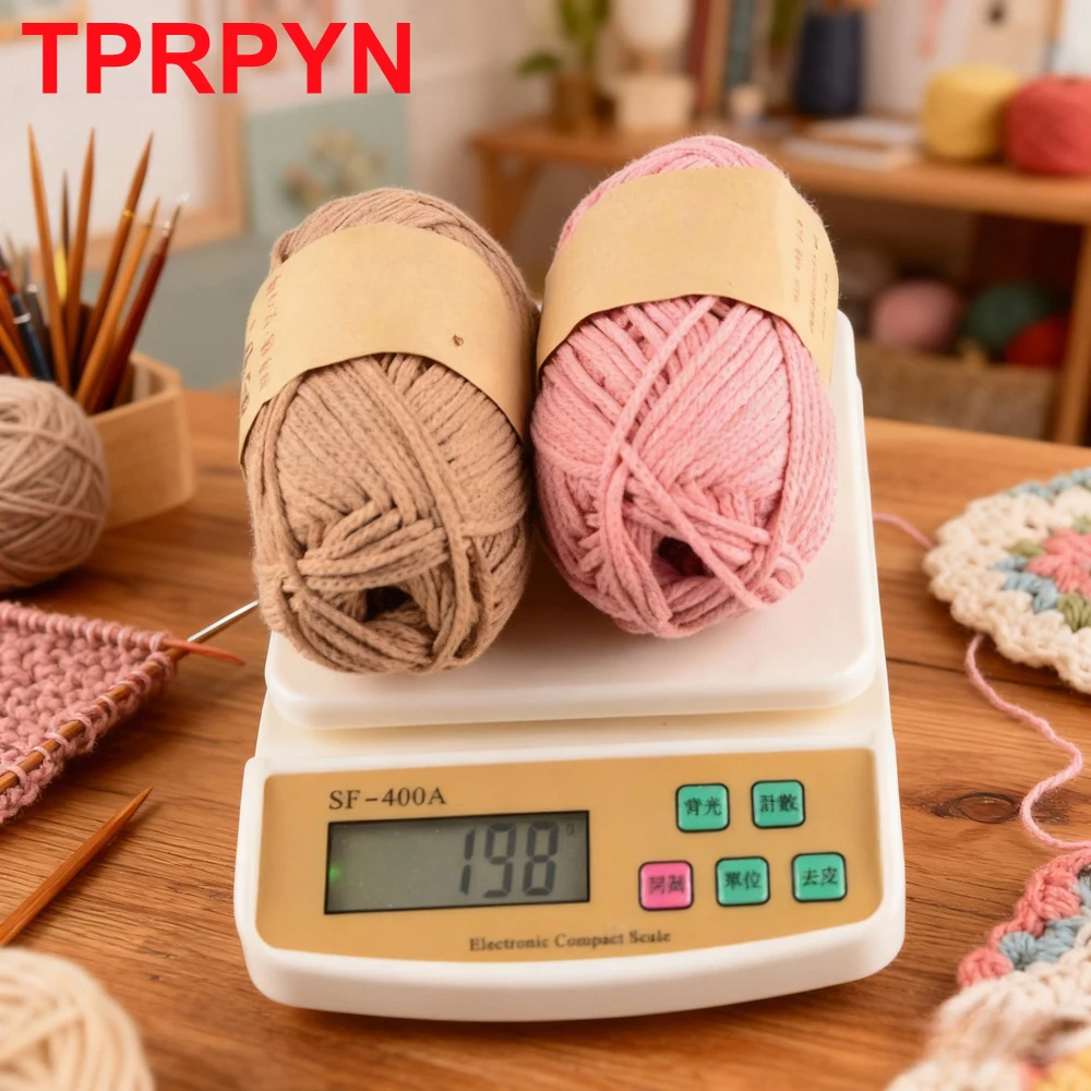 코튼 할로우 크로셰 원사, 폴리에스터 뜨게 스레드, 라운드 크로셰 라인, 두꺼운 DIY 가방 매트 슬리퍼, 아미구루미, 1PC, 100g, 2mm