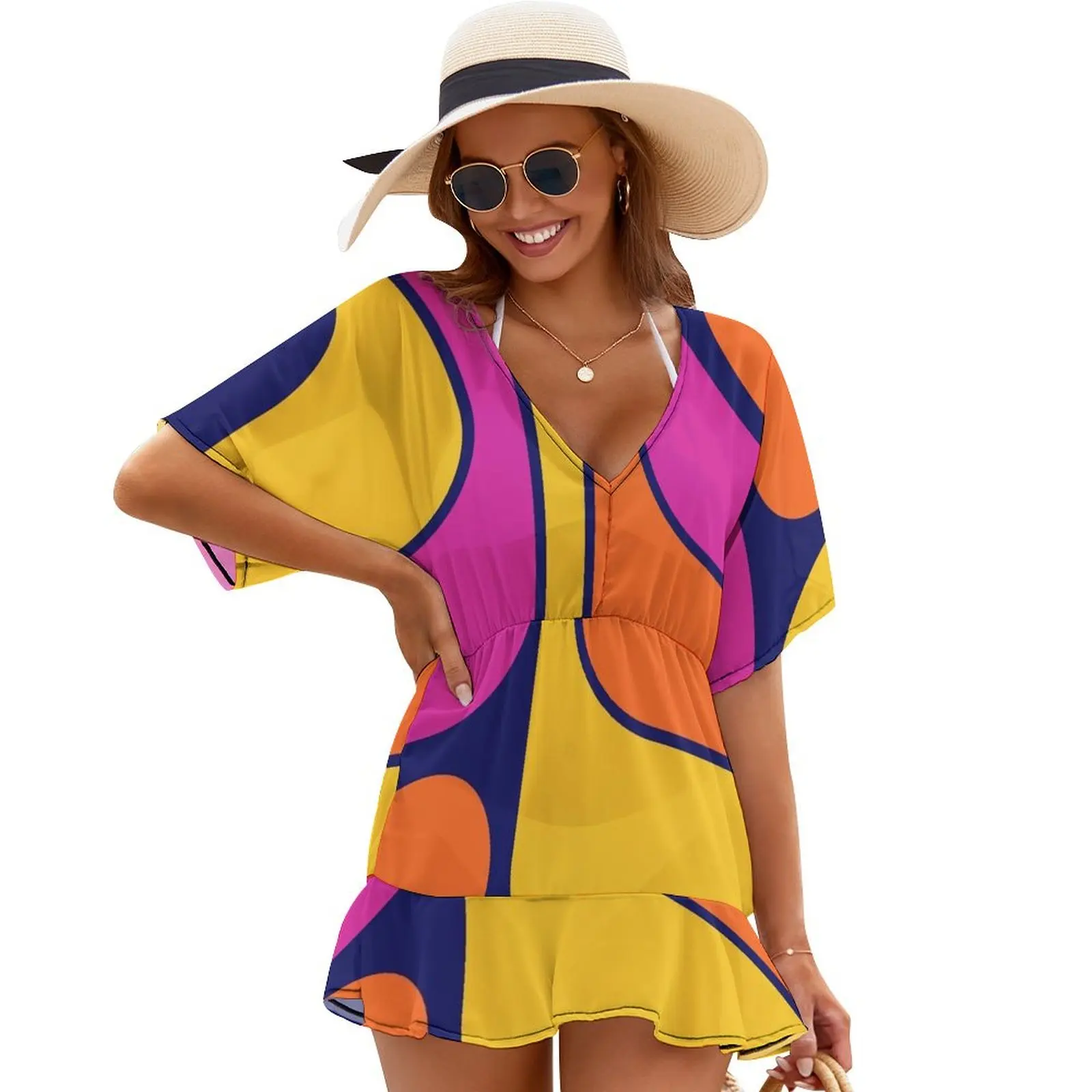 

Retro Geometric Design 639 Cover Ups women's clothing trend 2024 dress