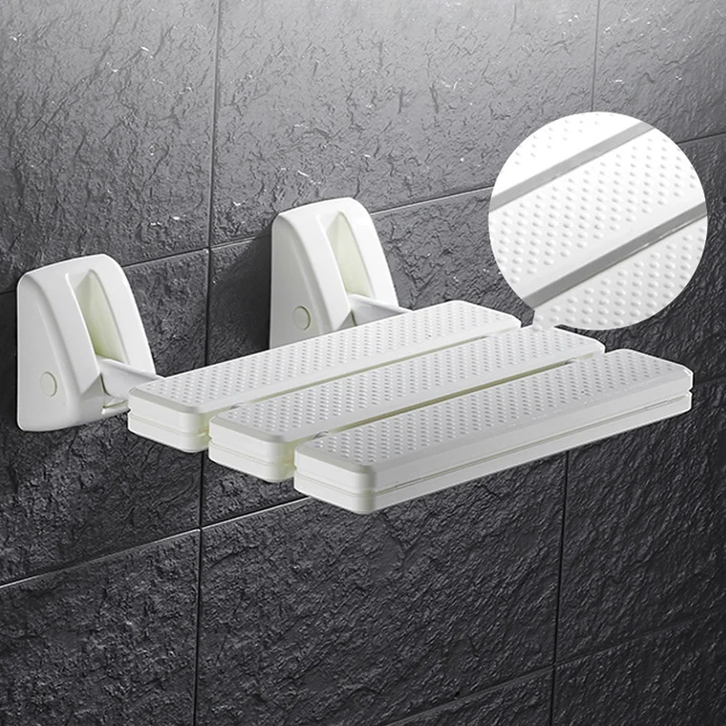 

Bathroom Folding Wall Shower Seat Wall Mounted Solid Seat Spa Bench Home Bathroom furniture Supplies Relax Shower Chair