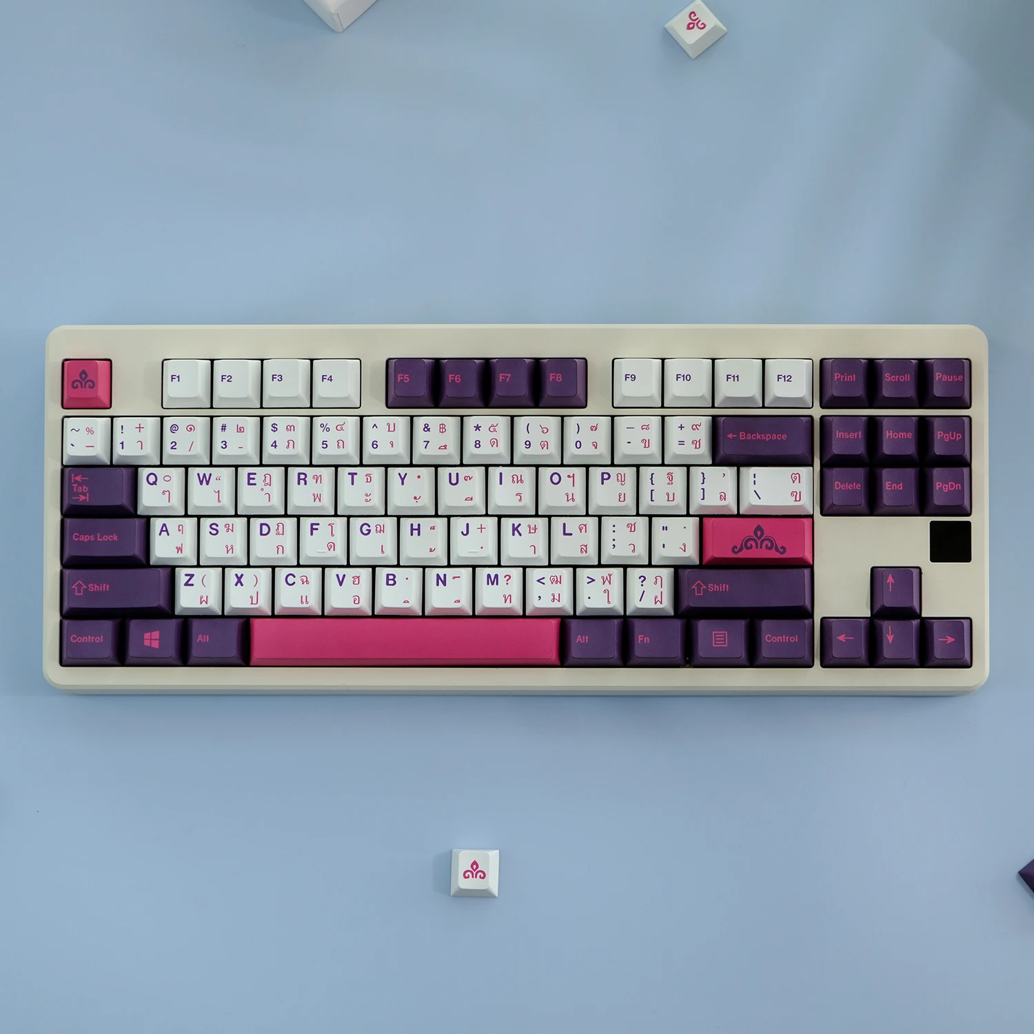 Chaves Gmk Thai Keycaps Cereja Perfil Pbt 5-side Tintura Sublimação Teclado Mecânico para mx Switch com 1.75 u Shift 154