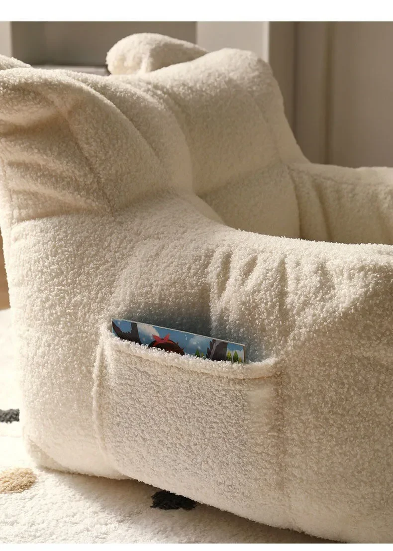 Children's Lazy Sofa Chair - Soft Cotton & Linen Fabric with Removable Washable Cover, Perfect for Reading & Playtime