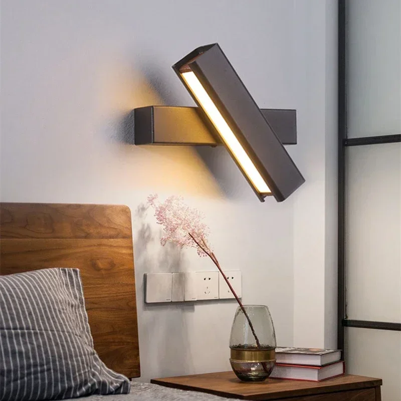 Modern LED Wall Lamp 350&deg; Rotatable Sconce Bedroom Living Room Bedside Stairs Indoor Home Decoration Lighting Fixture Lustre