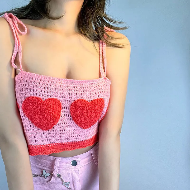 Crochet Heart Crop Top Pattern