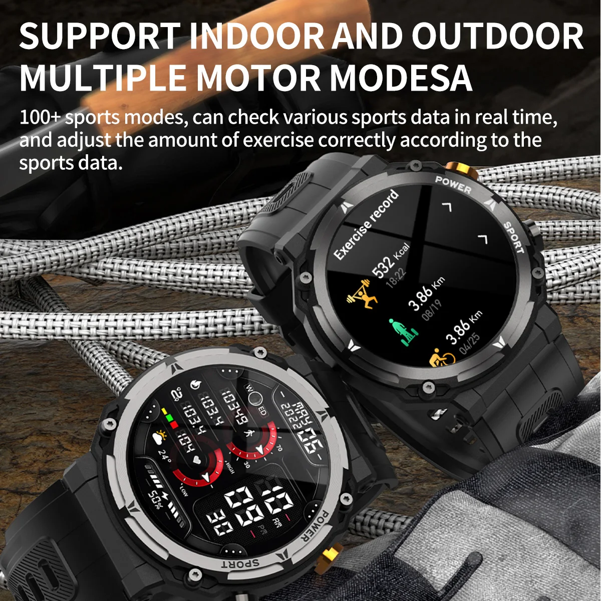 MISIRUN C21Pro Smart Watch Men Outdoor Sport Smartwatch BT Call Voice Assistant Watch Heart Rate Monitor Waterproof Wristwatch 3