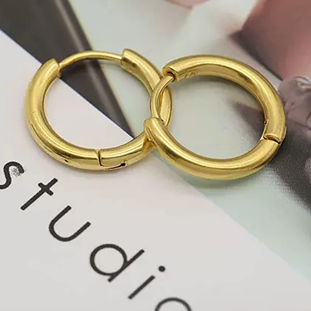 2 stücke Edelstahl Kleine Gold Silber Farbe Hoop Ohrringe Für Frauen Männlich Tragus Knorpel Ohr Knochen Piercing Schmuck Pendientes – Detail 5