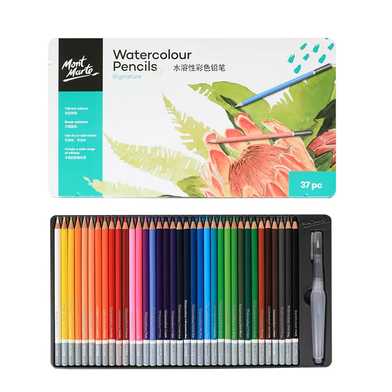 

Water-soluble Colored Pencils 25/37/52 Set Portable Student Art Painting Sketch Graffiti Pencil Learning Stationery