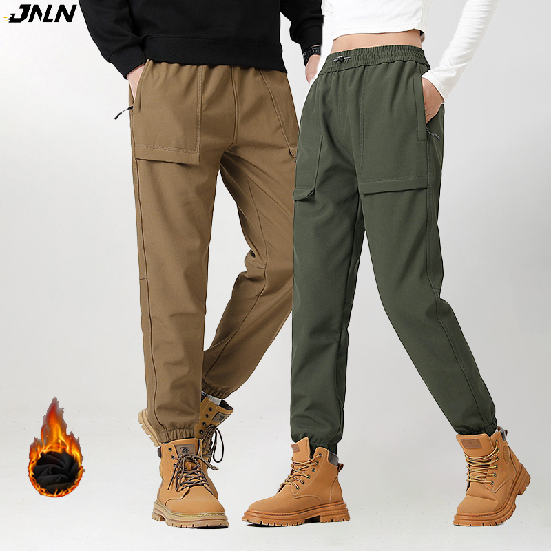 JNLN Thick Fleece Warm Pants Women Men Winter Waterproof Windproof Jogger Pants Unisex Hiking Camping Climbing Skiing Trousers