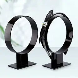 Transparent/Black Hair Band Display Stand Acrylic Headband Holder Headgear Storage Rack for Headband Hair Band Headgear Jewelry