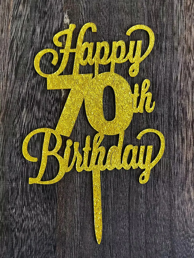 70th Mum/ Dad Glitter Gold Birthday Cake Topper Decorating Accessory cake topper,cake toppers