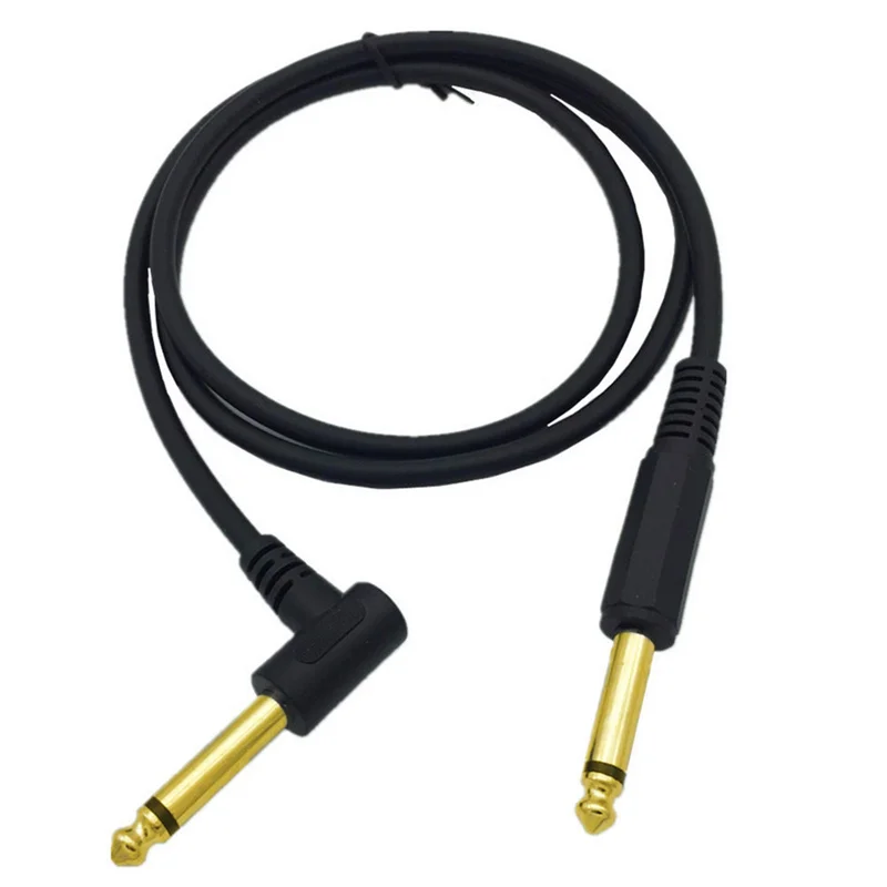 

6.35mm 1/4 inch 90 Degree Right Angle Jack Audio Mono Guitar Cable 1m