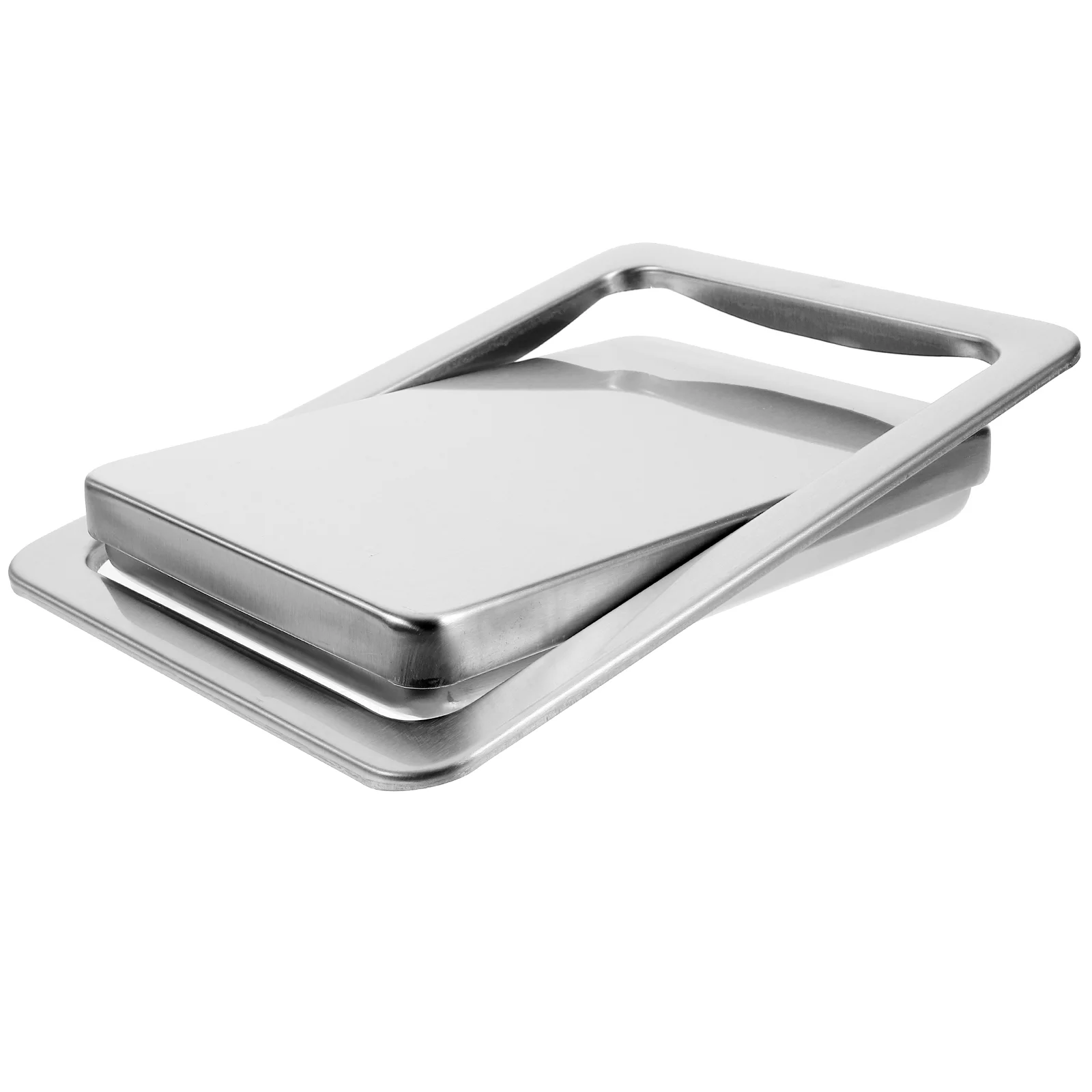 Recycling Bin Recessed Trash Can Lid Stainless Steel Flap Wicker Flush Kitchen Countertop 430 Cover Garbage Recessed Counter Top kitchen storage rack