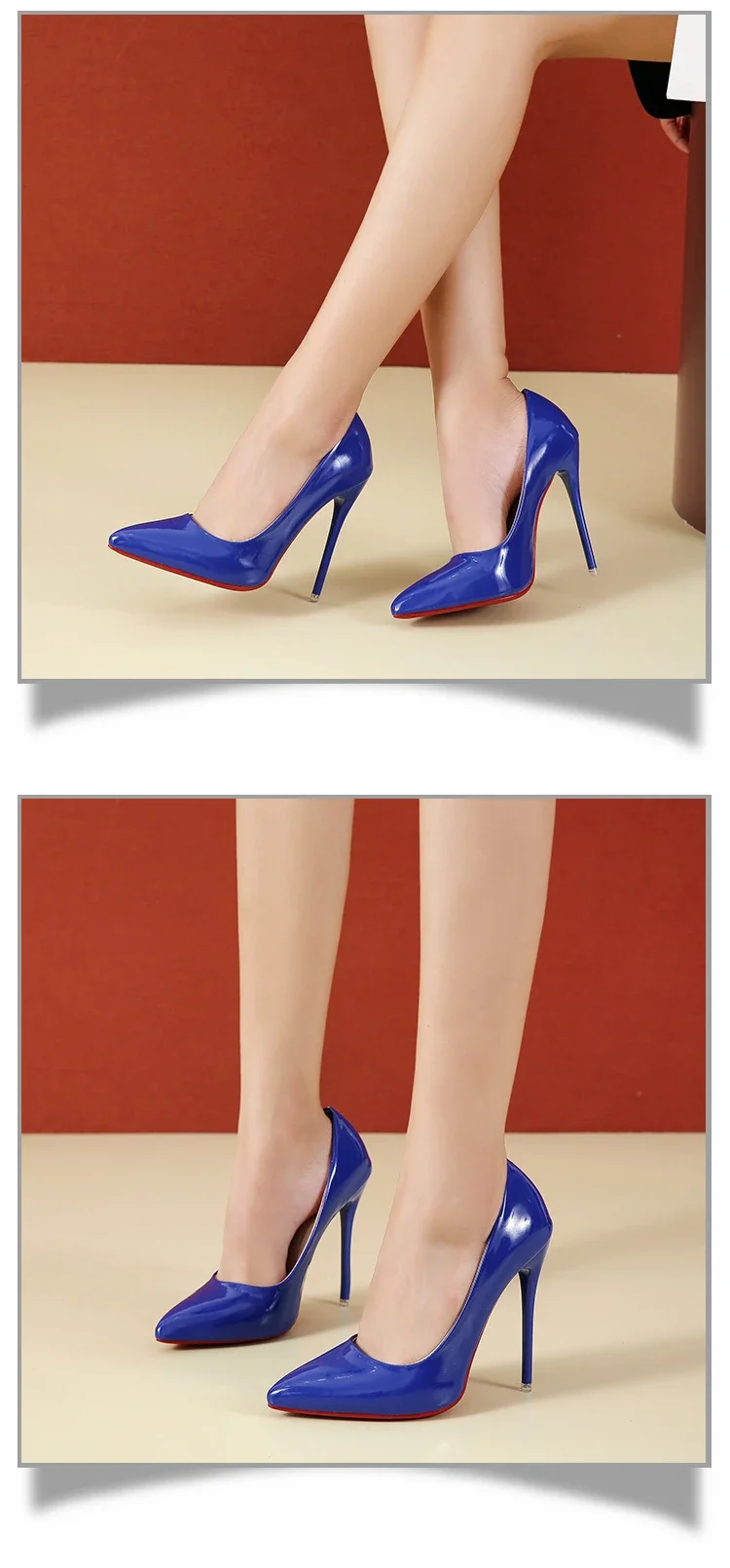 Scarpe da donna Tacchi alti rossi Décolleté sexy a punta