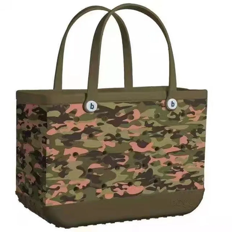 

PVC Beach Bag Shopping Fashion Storage Handbag Large Cave Basket for Picnic Open Pocket Organizer Camping Accessories