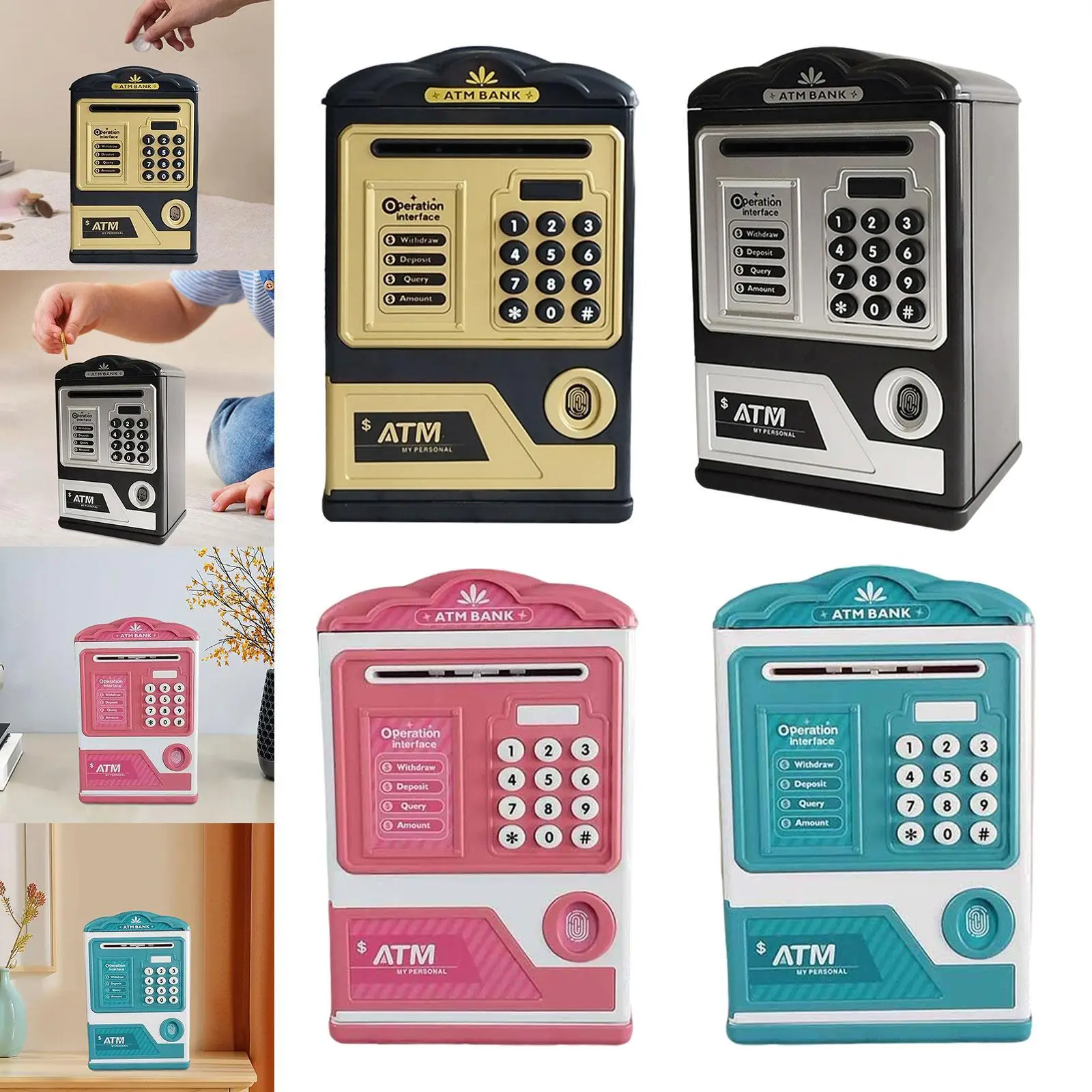 Piggy Bank for Kids,Educational Toys,Creative Gifts,ATM Machine Gifts,Small Money Jar Saving Box for 4 7 8 9 10 11 Year Old