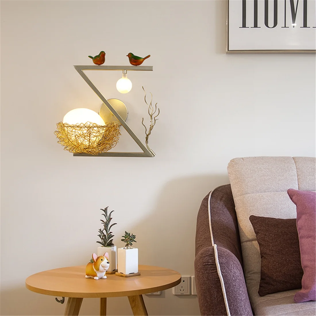 현대 Cottagecore 새의 둥지 Led 벽 램프 거실 침실 머리맡 계단 통로 Sconces 로프트 장식 전등 E27