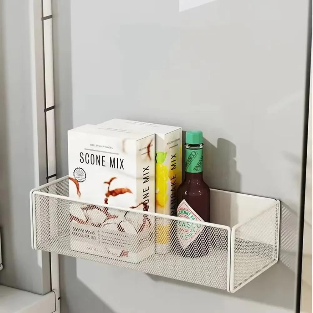 Magnetic Storage Rack Refrigerator Outer Magnet Hanging Kitchen Divine Artifact Portable No Punching Required Storage Shelves